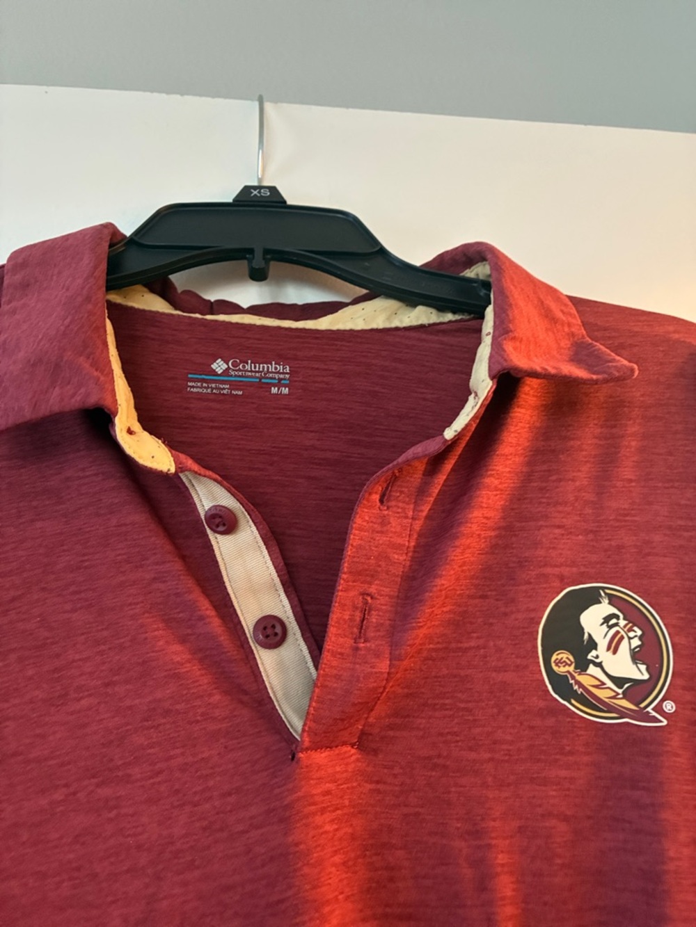 Columbia Men's Maroon Polo with FSU Team Crest - Picture 2 of 3